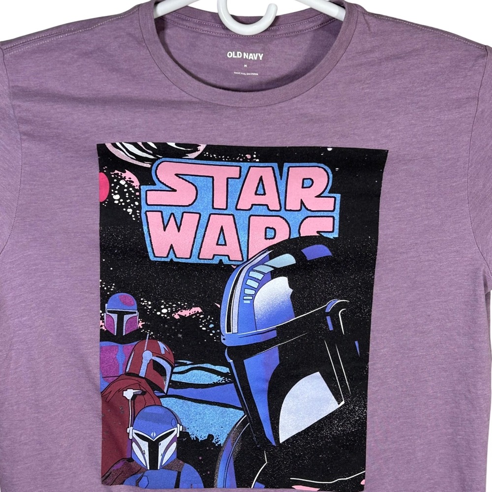 Old Navy Star Wars Mandalorian Graphic T-Shirt Purple Medium